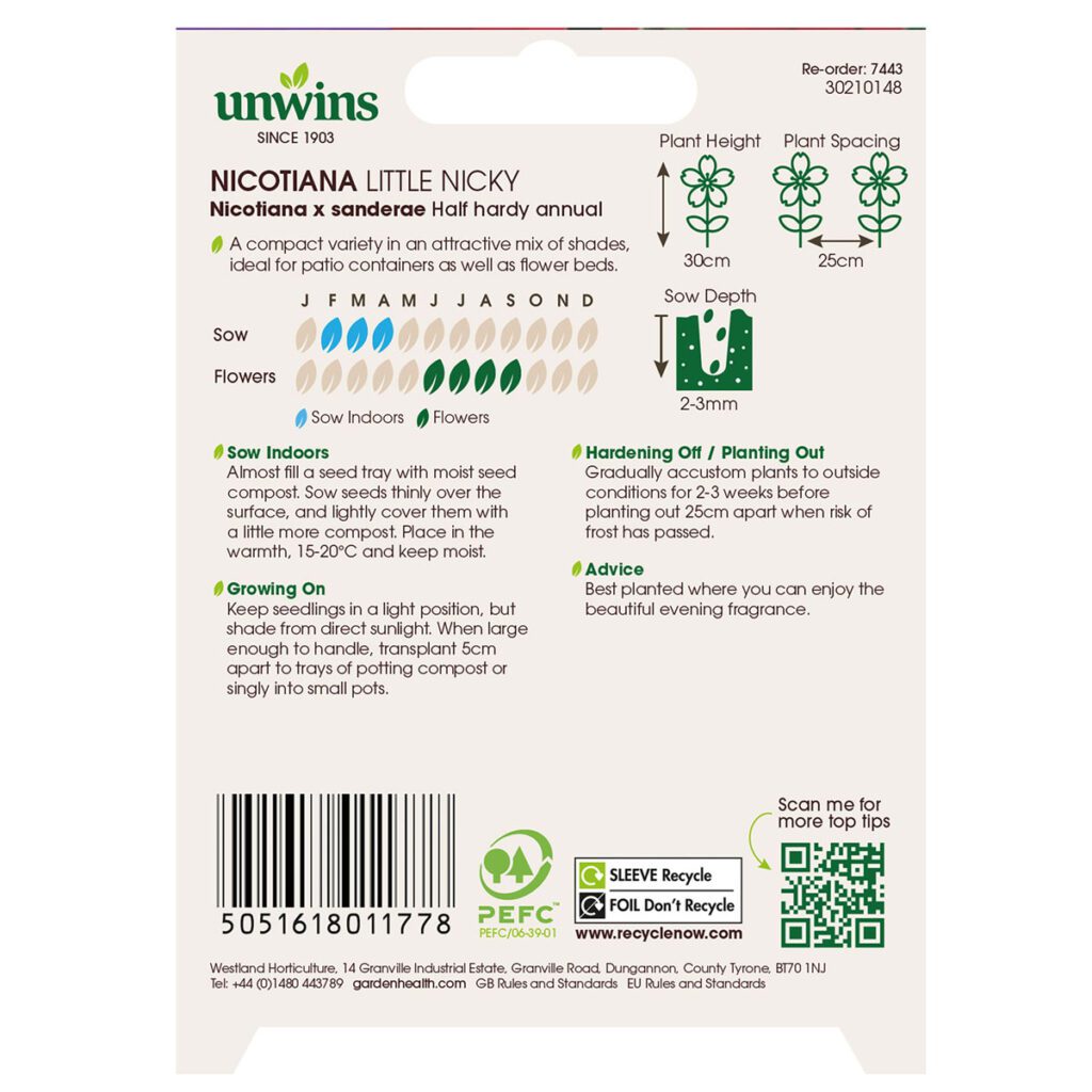 Unwins Nicotiana Little Nicky Seeds 5051618011778 2